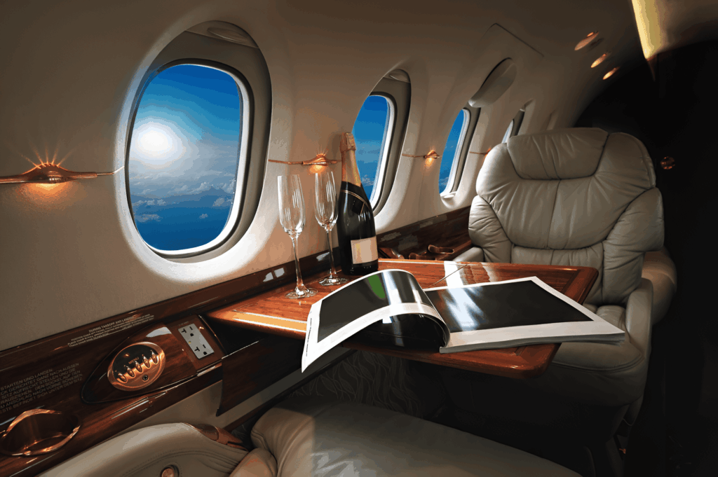 modern plane luxury interior
