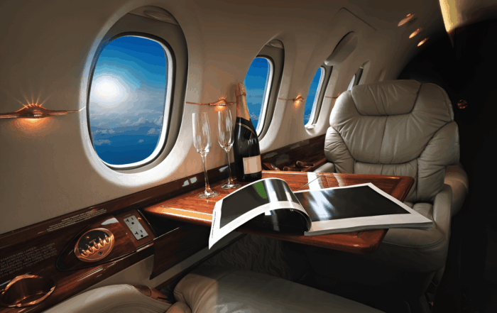 modern plane luxury interior